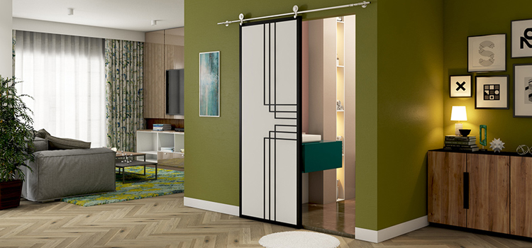 sliding bathroom door installation in Seminole